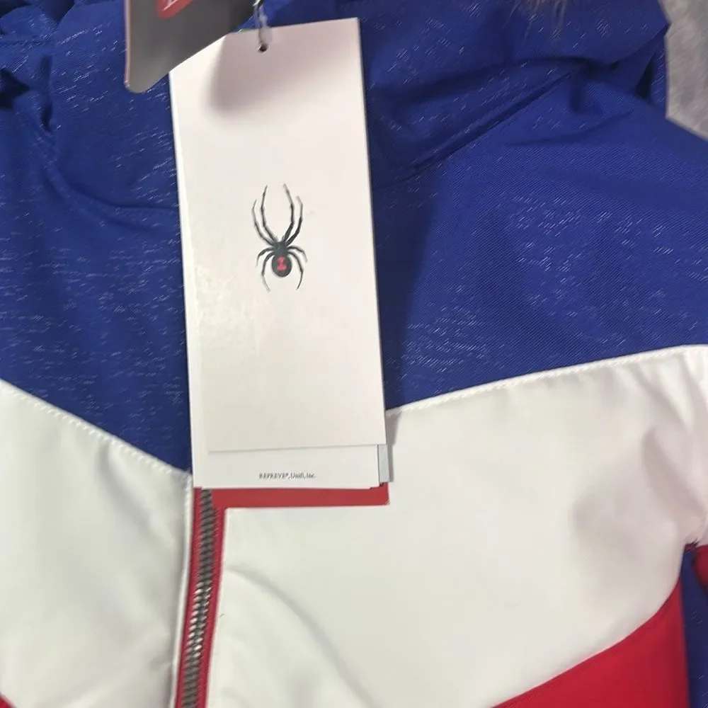 NWT New Spyder Girls Red White Blue Primaloft Insulated Packable Jacket Size 16